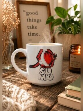 Sumo Orange Cat White Art Mug 20oz
